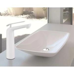 Washbasin Faucet Long White Color | Algafary Sanitary ware