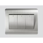 ارت دي ان اي مفتاح كبس ثلاثي، مقاس 7×7 سم، 16 أمبير، لون ستيل، A66