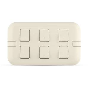 10A Electrical Switch 6 Gang 2 Way, Beige, 7x14cm Size, 250 Volt | Spectra