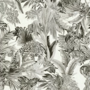 Italian Wallpaper Tropical Design Light Gray, Size 10m x 0.70m, Model RC18006 | Balbaid Decor Company
