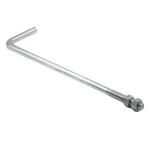 White Zinc Plated Anchor Bolt (L) Type, Size 5/8 inch Length 300 mm