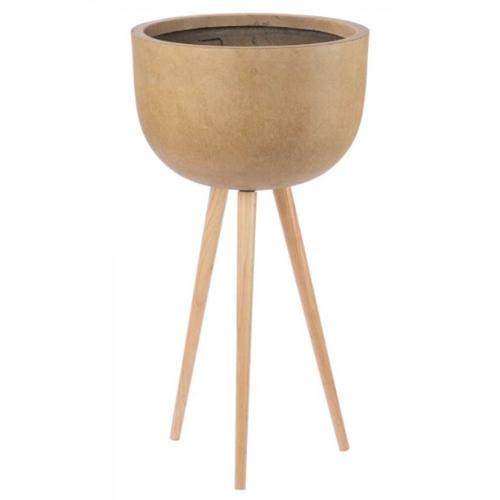 Decorative Clay Pot Round Design 70×38 cm Beige Color | Sultan Garden Center