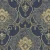  Italian Wallpaper Size 10m×1.06m, Navy Blue with Beige Color, Model 85059
