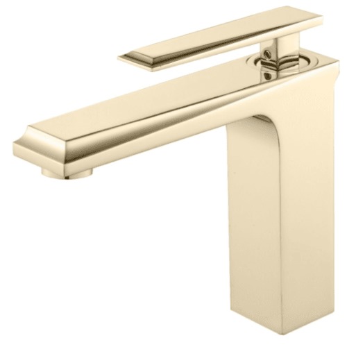 Gold Washbasin Faucet Short Brass, Gold Color | Prime Alarabia