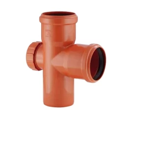 Tee With Door UPVC Chanal Size 110 mm, Orange Color | Chanal Company for investments
