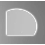 مراية حمام ليد شكل نصف دائري مقاس 80×80 سم، سماكة 4 مم، لون أبيض