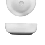 Circular Surface Ceramic Counter Top WashBasin 42x14 cm, Brilliant White Color