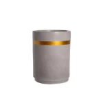 Fiberglass plant pot, size 45x33x33 cm, gray color.