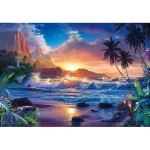 Wall mural for decor tropical design, Size 366cm × 254 cm, blue color