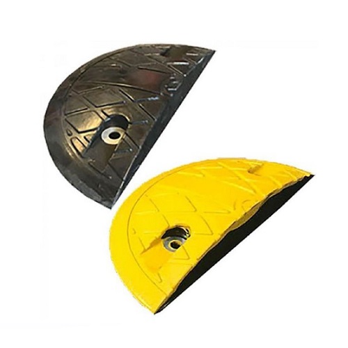 End Cap For Road Hump Rubber Length 5cm, Black/Yellow Color | 815-2