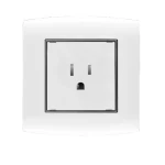 فيش ساسو 127 فولت مفرد 15 أمبير الفنار موديل أمنية المقاس  7x7 اللون أبيض بحلقة سوداء