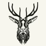 ديكور جداري معدني شكل غزال، عرض 42 سم، ارتفاع 60 سم، لون اسود