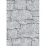 ورق حائط الماني حجري مقاس 10 م× 0.53 م، لون رمادي فاتح، موديل 1029731  