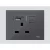 Triple Socket with USB D3 Piano, Black Color, 13 Amp, Size 7x7 cm