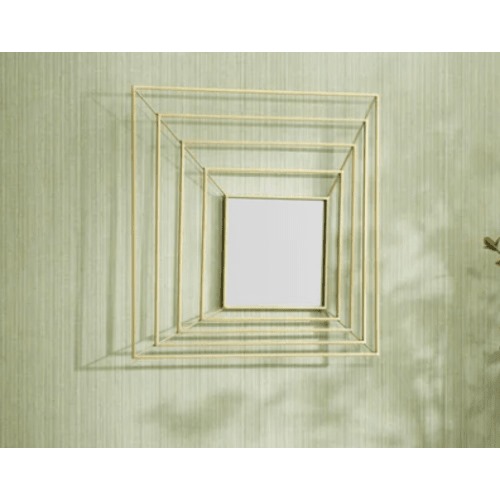 مرايا ديكور مقاس 70×70×8 سم، لون ذهبي، تصميم جزيرة | شركة ابيات