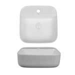 Ceramic Over Counter Wash Basin 14x39x39 cm, Matt White color