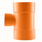 UPVC Plastic  Reducing Tee 90° Size 50×110 mm Orange Color | Almona Company