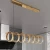 Elegant Modern Chandelier with 7 Adjustable Circles, Gold Color, Size 80 × 20 cm