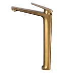 Sink Mixer Brass, Length 16.7 cm, Width 4.6 cm, 15 Bar Water Pressure, Matte Gold Color