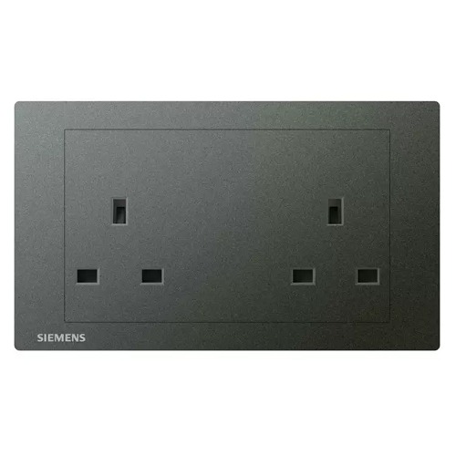 فيش مزدوج 13 امبير 86×146×30 مم، رمادي داكن، 250 فولت | Siemens (دلتا ريلفا)