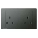 13A Twin Gang Socket, Dark Gray, 86x146x30mm, 250V, Siemens (Delta Relfa)
