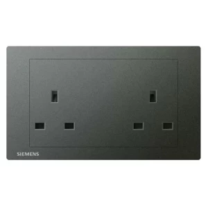 فيش مزدوج 13 امبير 86×146×30 مم، رمادي داكن، 250 فولت | Siemens (دلتا ريلفا)