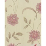 Floral wall covering, pale beige with pink color, length 10m, width 0.53m, model number 30667
