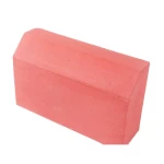 Road Curbstone, Curved Design, light red Color, thickness 30 width 15 length 25 cm, Model KERB--153025-LRD-CV