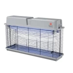 Almanara Large Insect Killer with High-Quality UV-A LED, Dual Wavelength, Covers up to 200 sqm, Hanging Chain, Grey Color