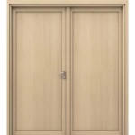 باب مزدوج من الخشب البلاستيكي المركب (WPC)، خشب فاتح، مقاس 220 × 235 سم، سماكة 6 سم، موديل WPC-TR17