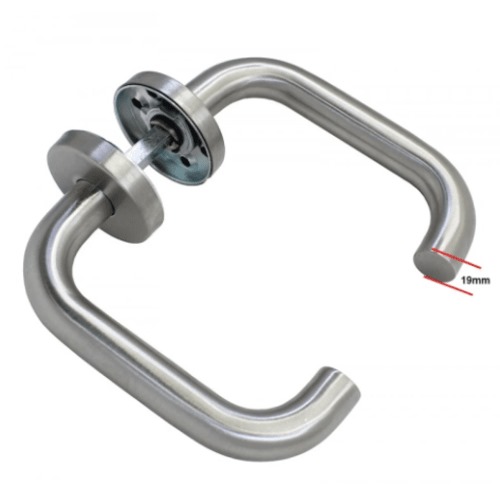 Separated Stainless Steel Door Handle Diameter 19 mm, Silver | Dar Al Nijara Company