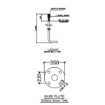 Garden Bollard light 6 m, base 220 x 350 mm