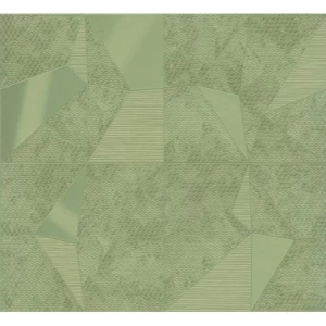 ورق حائط ايطالي تصميم هندسي 10 م × 0.73 م لون اخضر | شركة بالبيد للديكور
