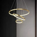 نجفة ليد مودرن، لون ذهبي، مقاس القاعدة 20 سم، طول السلك 100سم