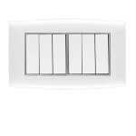 مفتاح كهرباء عريض سداسي دريكسون 10 امبير أمنية الفنار مقاس 14×7 سم اللون ابيض بحلقة كروم