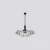 Pendant Light, Black Color, Size 89x48 cm, Cable Length 105 cm, 18 Bulbs