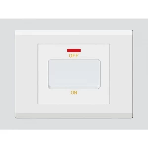 Single Water Heater Switch 7×7 cm, White, 20 Amp | Art DNA