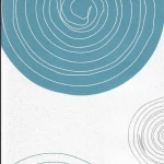 ورق جداري شبابي لون ازرق مع رمادي و ابيض، طول 10 م، عرض 53 سم