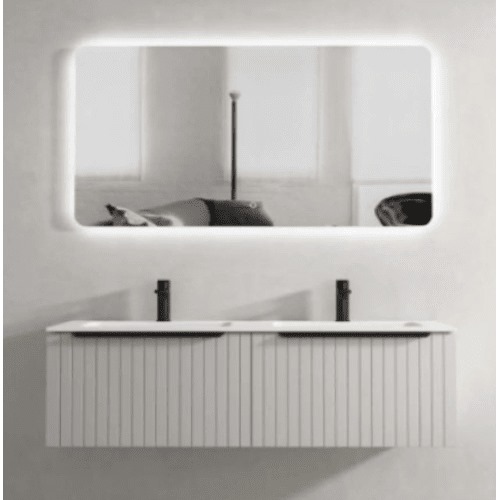 Marble Top Wash Basin Double Bowl 70×120 cm, White | Al Muhaidib Sanitary and Ceramic