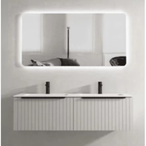 Marble Top Wash Basin Double Bowl 70×120 cm, White | Al Muhaidib Sanitary and Ceramic