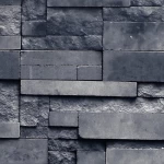 Modern Wallpaper, Size 10m×53cm, Black with Gray color 