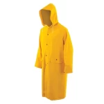 معطف مطر PVC مزود بغطاء رأس، لون اصفر