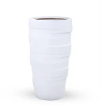 Fiberglass Planter, Cylindrical, White color, Diameter 36 cm, Height 70 cm.