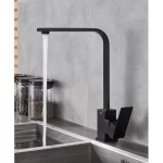 Modern Kitchen Sink Mixer Square Shape, Size 31 cm, Matte Black Color