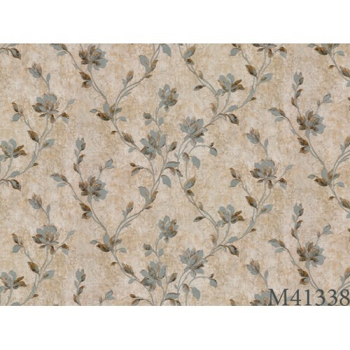 Italian Wallpaper Floral Design 10m x 1.06m, Beige | Balbaid Decor Company