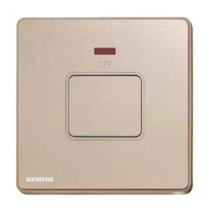 32A 1 Gang Double Pole Switch with Neon Indicator, Rose Gold, 86x86mm, 250V | Siemens (Delta Arina)