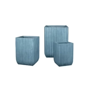 Fiberglass Plant Pot Medium Size 36x36x49 cm Light Blue | Zahrat Al Rayyan Establishment