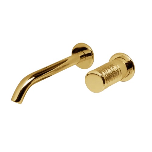 Concealed Wall Washbasin Tap 21.2x16x6.3 cm, Gold/Engraved Handle, 2.16 kg | Hatch Company