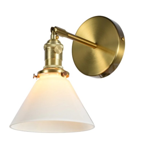 Glass Wall Sconce 16.5 cm Length 18 cm Depth Gold and White | 49614