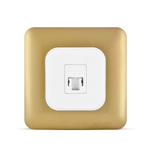 فيش كمبيوتر RJ45 كات 6 مع شاتر، مفرد، 7×7 سم، لون ذهبي | Spectra